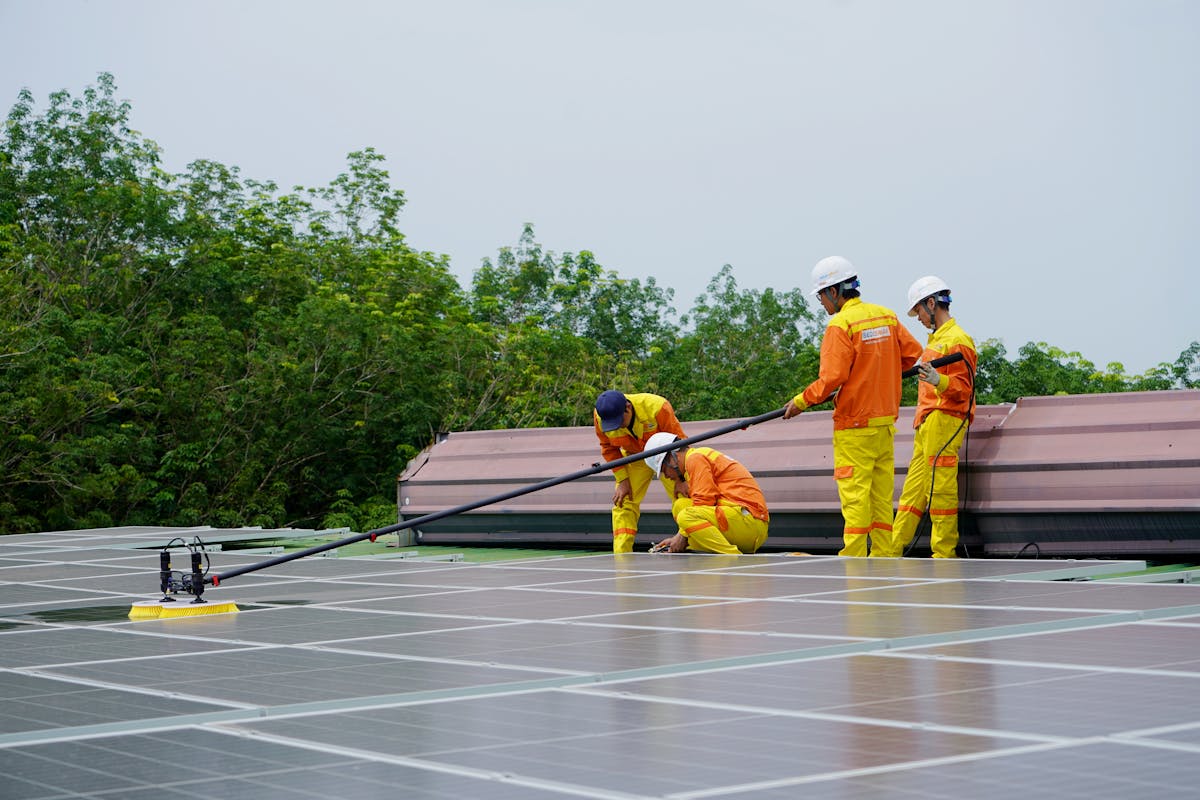 Solar panels installed on a rooftop